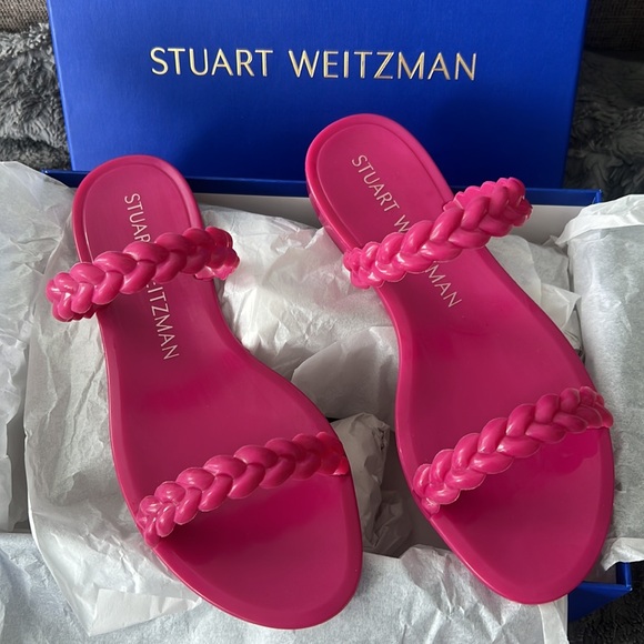 Stuart Weitzman Shoes - Stuart Weitzman $125 Braida Sawyer Jelly Orchid Pink Flat Sandals 6 36.5 BNIB!